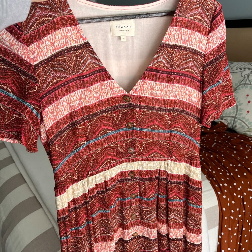 Beautiful Sezane Marcella Holly Robe Dress Size 4 (36FR)